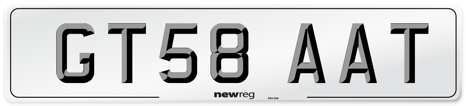 GT58 AAT Number Plate from New Reg